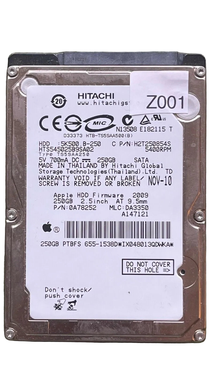 HTS545025B9SA02 – 0A58758 DA2740 - 0A78252 – DA3350 – 250GB – 2.5" – SATA