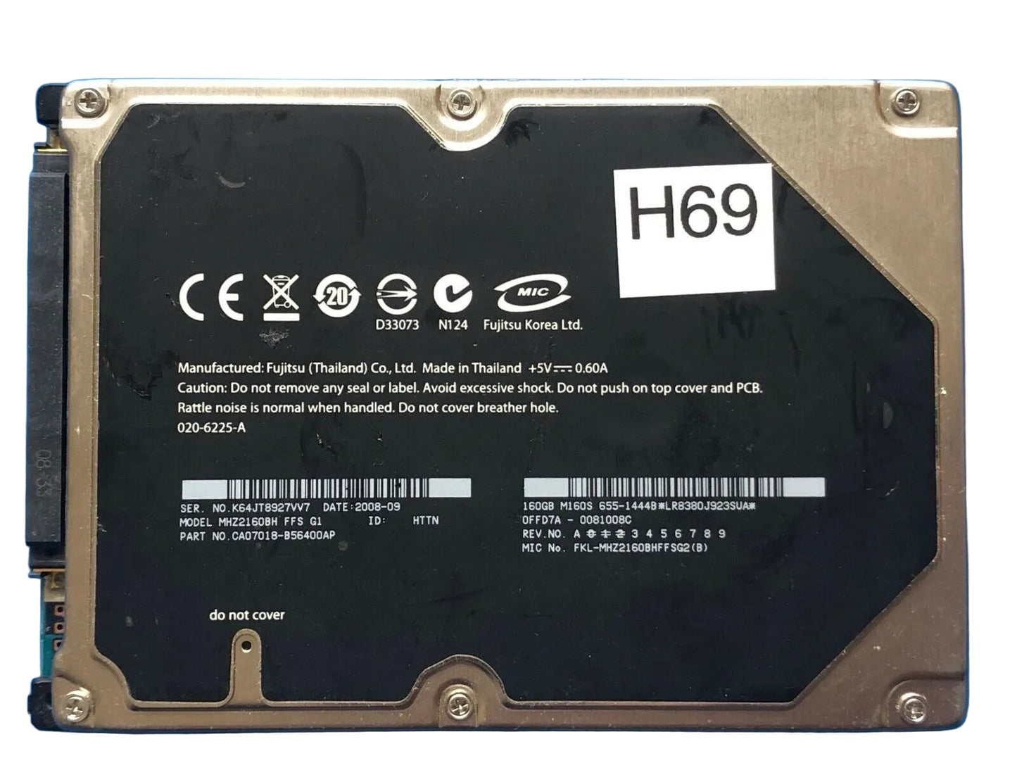 MHZ2160BH FFS G1– CA21344-B84X – CA07018-B56400AP – 160GB – 2.5" – SATA
