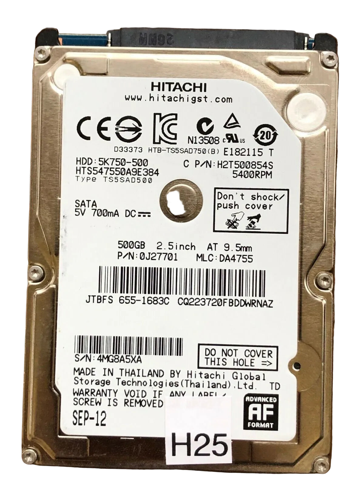 HTS547550A9E384 – 0J11453 DA4726 – 0J27701 – DA4755 – 500GB – 2.5" – SATA