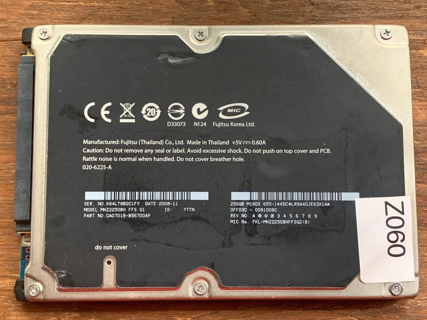 MHZ2250BH – CA21343-B84X – CA07018-B56700AP – 250GB – 2.5" – SATA