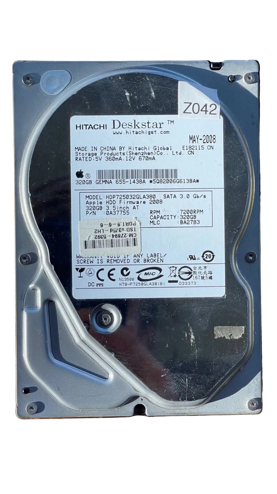 HDP725032GLA380 – 0A29738 BA2631 - 0A37726 – BA2783 – 320GB – 3.5" – SATA
