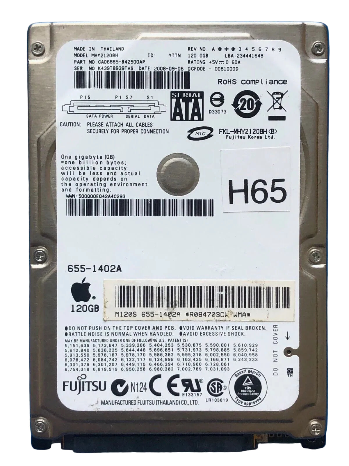 MHY2120BH – CA26344-B32104BA – CA06889-B42500AP – 120 GB – 2.5" – SATA