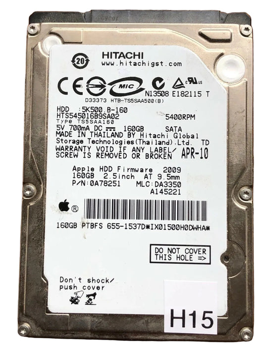HTS545016B9SA02 – 0A58758 DA2740D – 0A78251 – DA3350 – 160GB – 2.5" – SATA