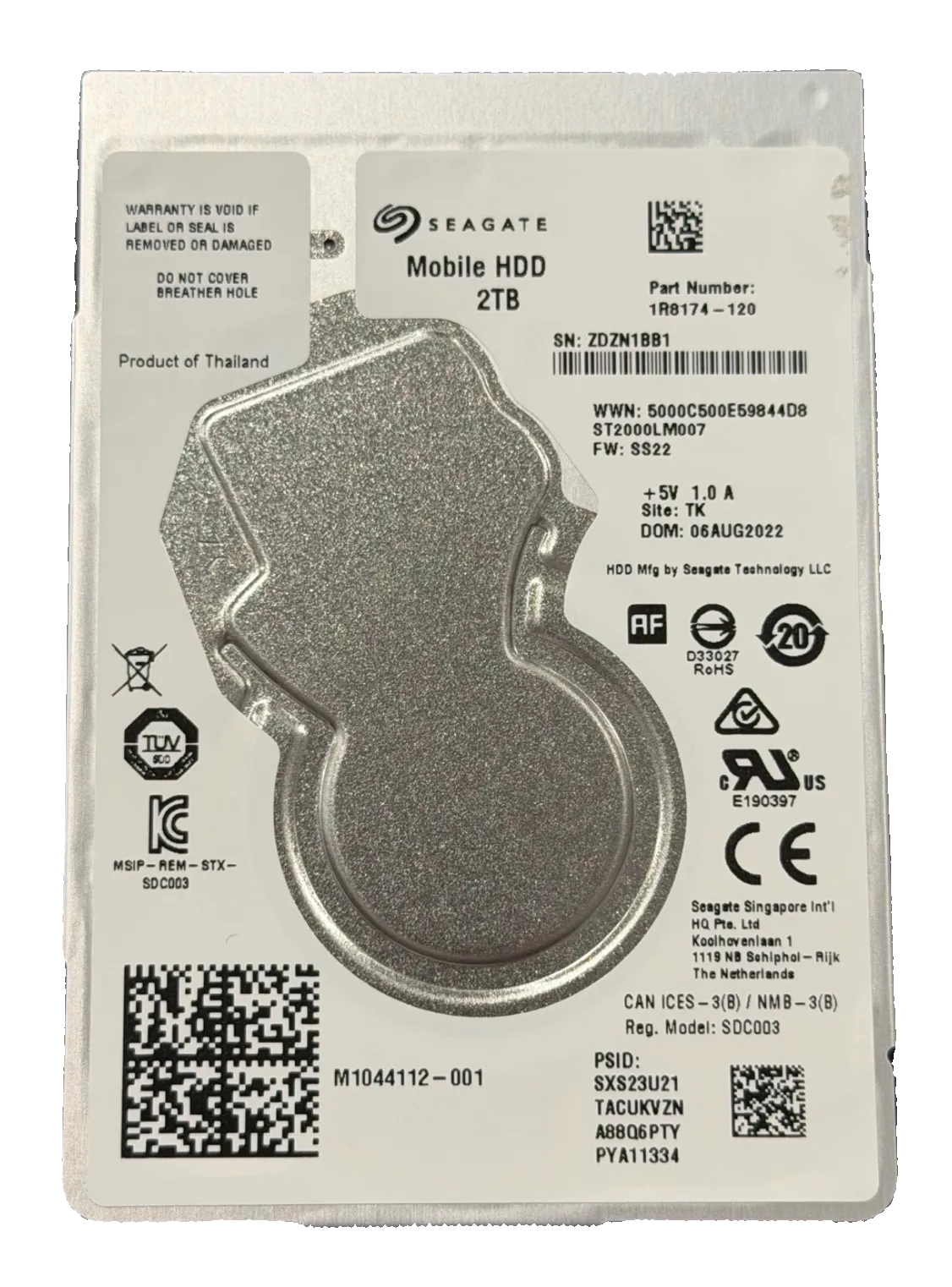 ST2000LM007 – 100815565 REV A – ZDZN1BB1 – 2TB – 2.5" – SATA