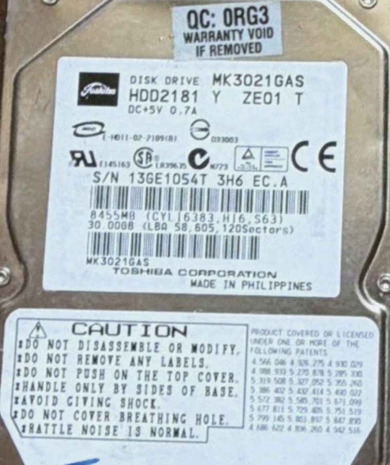 MK3021GAS – G002825A – HDD2181