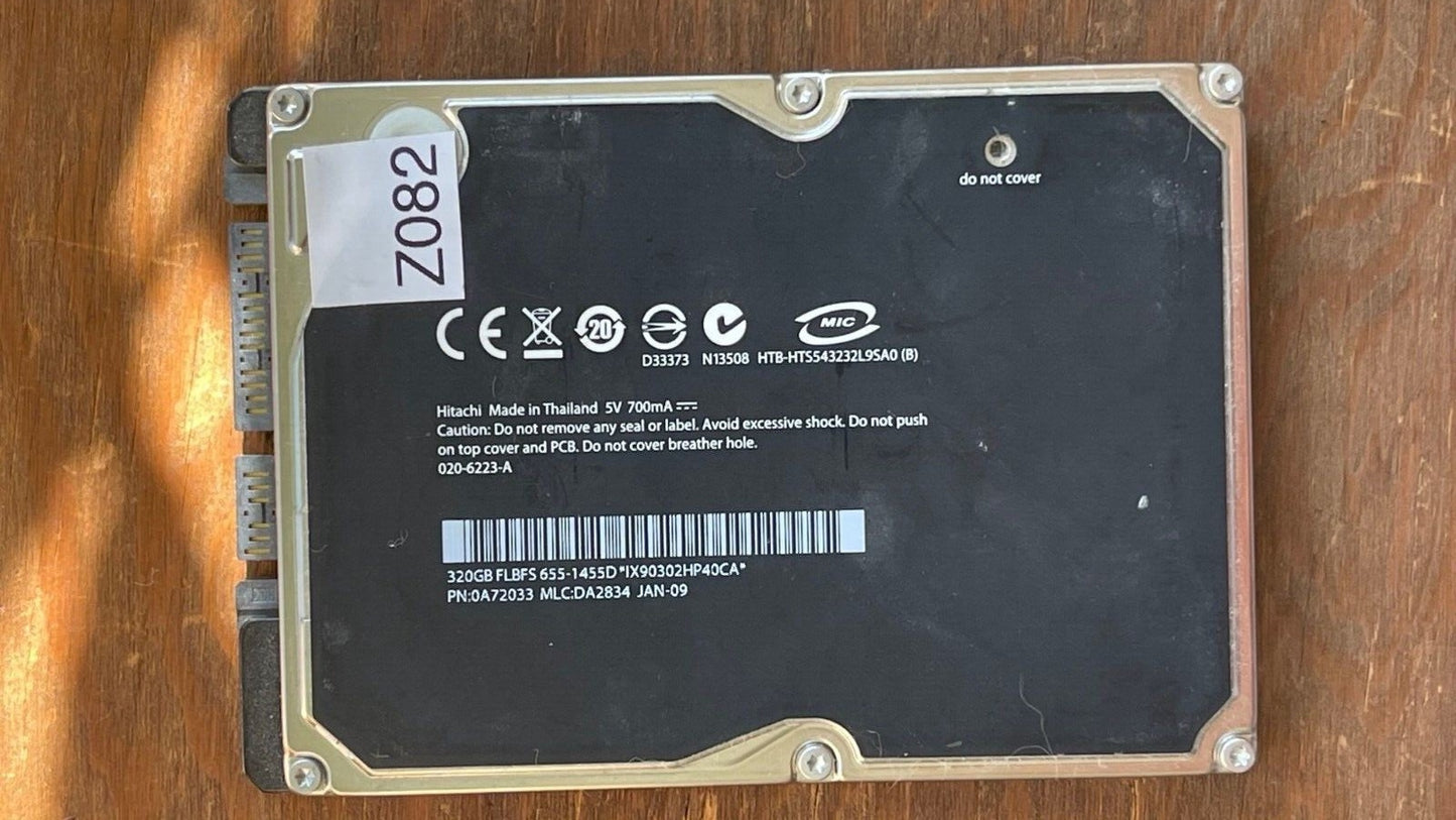 HTS543232L9SA0 – 0A57126 DA2357 – DA2834 – P/N: 0A72033 – 320GB – 2.5" – SATA