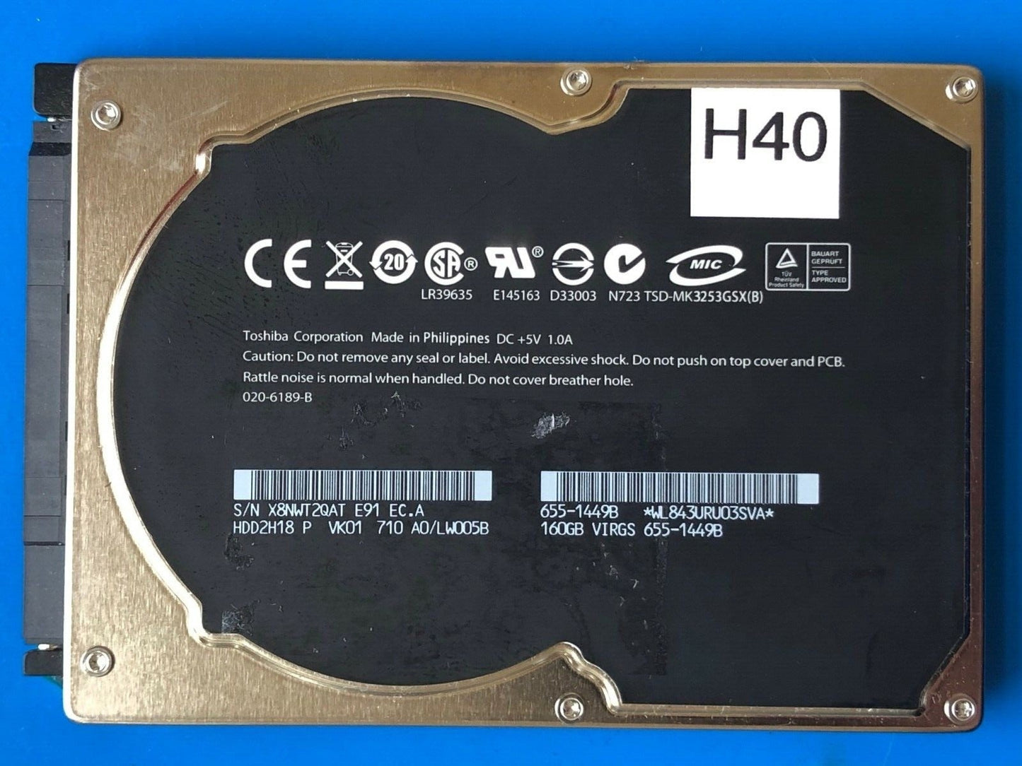 MK3253GSX(B) – G002217A - HDD2H18 – 160GB – 2.5" – SATA