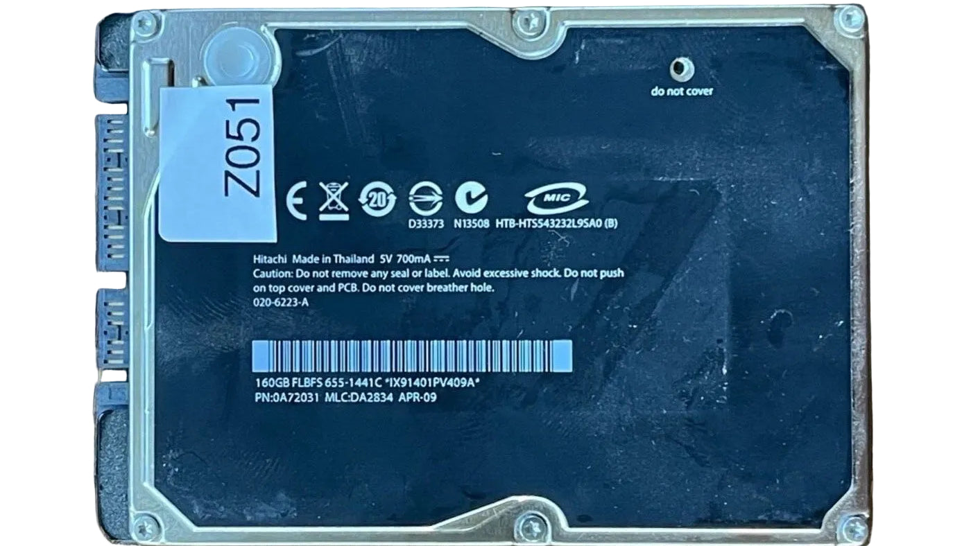 HTS543232L9SA0 - 0A57126 DA2357 – MLCDA2834 – P/N: 0A72031 – 160GB – 2.5" – SATA